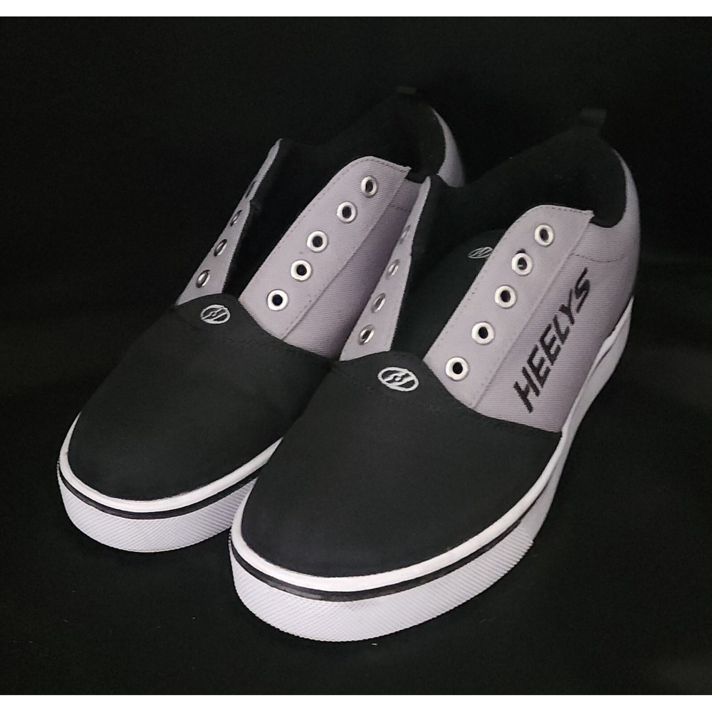 New Shoes Heelys Wheeled Sneakers Size 7 Black Gray Wheels Included No Box